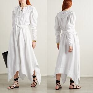 NWT Ulla Johnson Fiona Linen Maxi Dress white Sz Medium